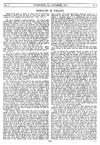 La Tour de garde de novembre 1879